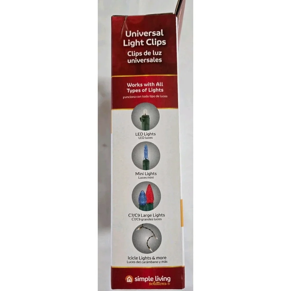UNIVERSAL LIGHT CLIPS 100 Count Works with all types of Lights - NIB